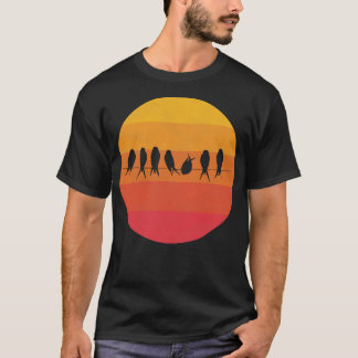 Vogels op touw t-shirt