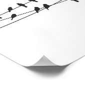 Vogels op Wire Black White Poster Wall Art Decor (Hoek)