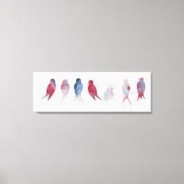 Vogels op Wire wrapped canvas Afdruk