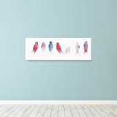 Vogels op Wire wrapped canvas Afdruk (Insitu (Houten vloer))
