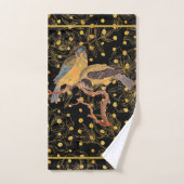 Vogels op zwart en goud Elegant Bad Handdoek (Handdoek)
