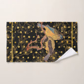 Vogels op zwart en goud Elegant Bad Handdoek (Handdoek)