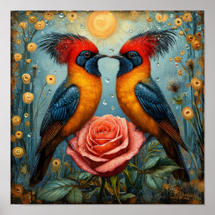 Vogels ornament poster