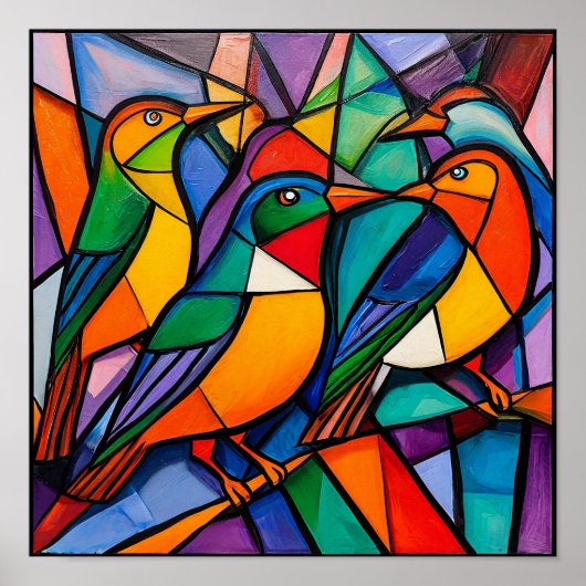 Vogels ornament poster (Voorkant)