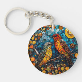 Vogels ornament sleutelhanger