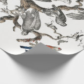  vogels Oude illustratie Kunstdieren Cadeaupapier (Hoek)