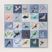 Vogels over de hele wereld Waterverf kunst Legpuzzel (Verticaal)