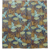 Vogels over de plas  Art Nouveau Douchegordijn (Voorkant)