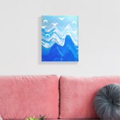 Vogels over de Zee Waves Canvas Afdruk (Insitu (Woonkamer))