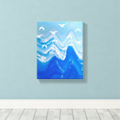 Vogels over de Zee Waves Canvas Afdruk (Insitu (Houten vloer))