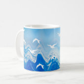 Vogels over de Zee Waves Koffiemok (Voorkant links)