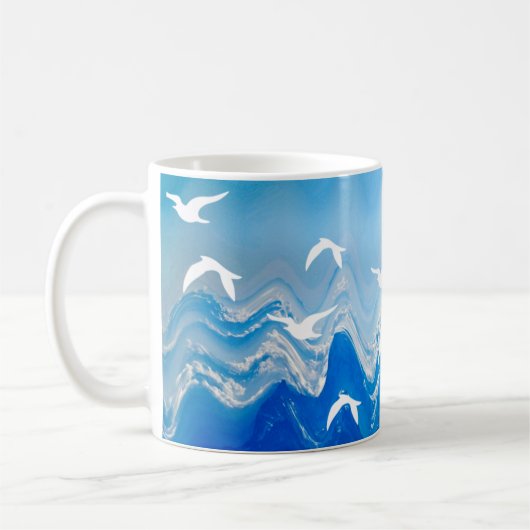 Vogels over de Zee Waves Koffiemok (Links)