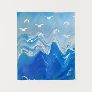 Vogels over de Zee Waves Wandkleed