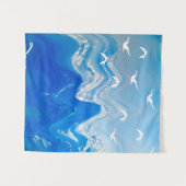Vogels over de Zee Waves Wandkleed (Voorkant (horizontaal))