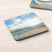 vogels over het strand bier onderzetter (Linkerzijde)