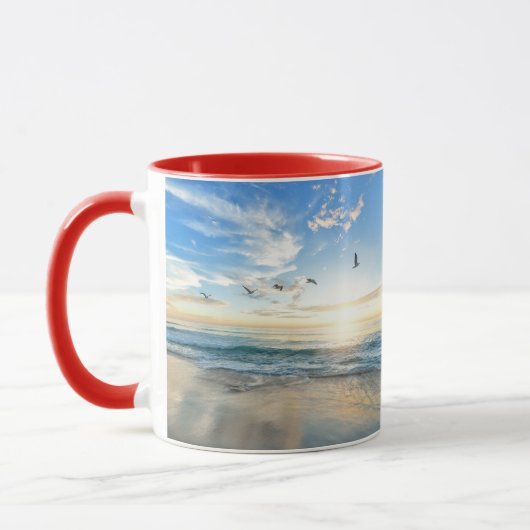 vogels over het strand mok (Links)