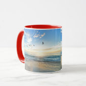 vogels over het strand mok (Voorkant links)