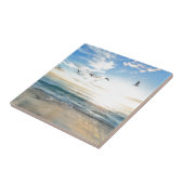 vogels over het strand tegeltje (Zijkant)