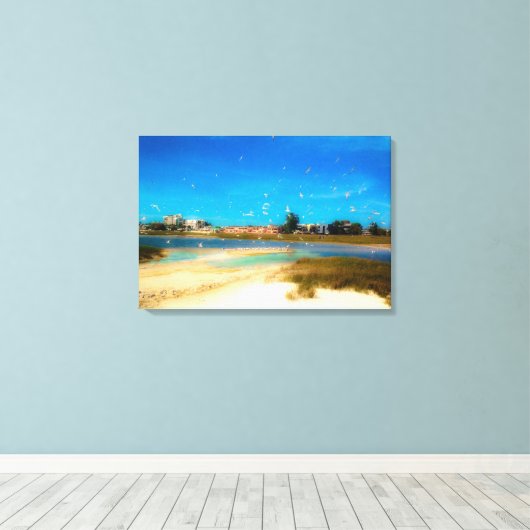 Vogels overal canvas afdruk (Insitu (Houten vloer))