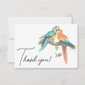 Vogels Paar Kleurrijke Tropische Elegant Bedankkaart (Voorkant)