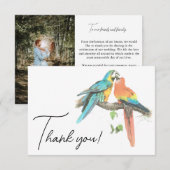 Vogels Paar Kleurrijke Tropische Elegant Bedankkaart (Voorkant / Achterkant)