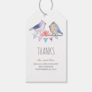 vogels paar schattig bos cadeaulabel