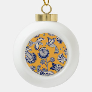 Vogels Paisley Flowers Patroon Keramische Bal Ornament
