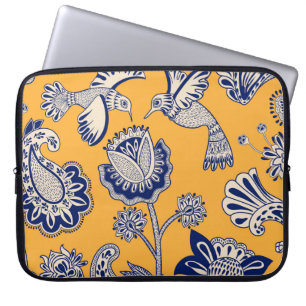 Vogels Paisley Flowers Patroon Laptop Sleeve