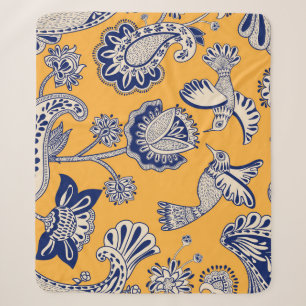 Vogels Paisley Flowers Patroon Sherpa Deken
