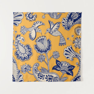 Vogels Paisley Flowers Patroon Wandkleed