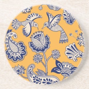 Vogels Paisley Flowers Patroon Zandsteen Onderzetter