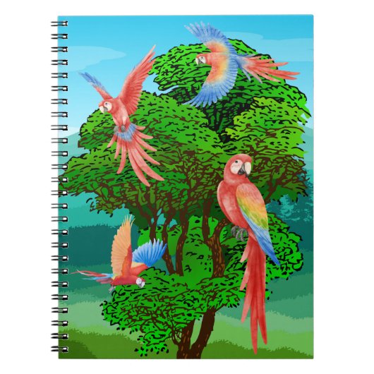 vogels, papegaaien notitieboek (Voorkant)