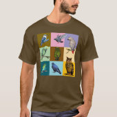 VOGELS, papegaaien, uil, duiven, kookaburra T-shirt (Voorkant)