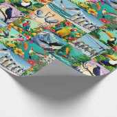 Vogels Patchwork Patroon Cadeaupapier (Hoek)