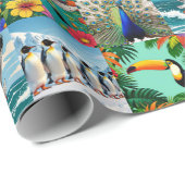 Vogels Patchwork Patroon Cadeaupapier (Rol Hoek)