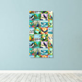Vogels Patchwork Patroon Canvas Afdruk (Insitu (Houten vloer))