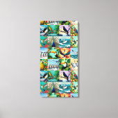 Vogels Patchwork Patroon Canvas Afdruk (Voorkant)