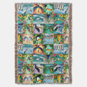 Vogels Patchwork Patroon Deken (Voorkant Verticaal)