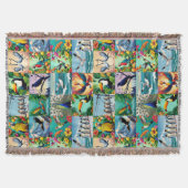 Vogels Patchwork Patroon Deken (Voorkant)