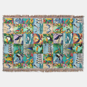 Vogels Patchwork Patroon Deken