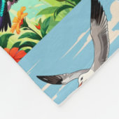Vogels Patchwork Patroon  Fleece Deken (Hoek)
