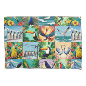 Vogels Patchwork Patroon Kussensloop (Voorkant)