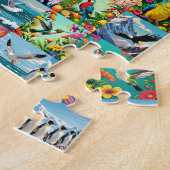 Vogels Patchwork Patroon Legpuzzel (Zijkant)