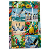 Vogels Patchwork Patroon Medium Cadeauzakje (Voorkant)
