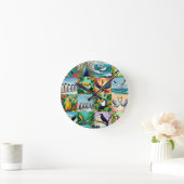 Vogels Patchwork Patroon  Ronde Klok (Huis)
