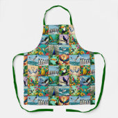 Vogels Patchwork Patroon Schort (Voorkant)