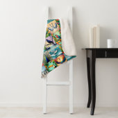 Vogels Patchwork Patroon Sherpa Deken (In situ)