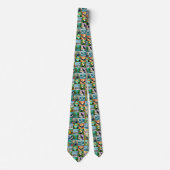 Vogels Patchwork Patroon Stropdas (Voorkant)