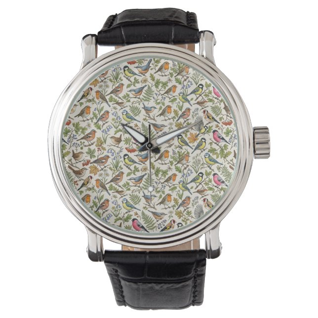Vogels Patroon Horloge (Voorkant)