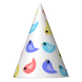 Vogels pet met kleurrijke voorpagina's feesthoedjes (Voorkant)